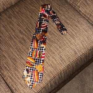 Vintage A Rodger’s Junk Food Tie with Multicolor Fast Food Print
